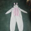 Rabbit long ear solid color jumpsuit parent-child outfit adult home wear children's pajamas