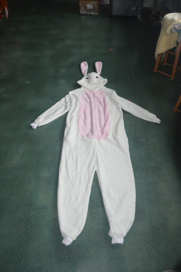 Rabbit long ear solid color jumpsuit parent-child outfit adult home wear children's pajamas