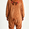 Reindeer solid color jumpsuit, parent-child outfit, adult home wear, children's pajamas