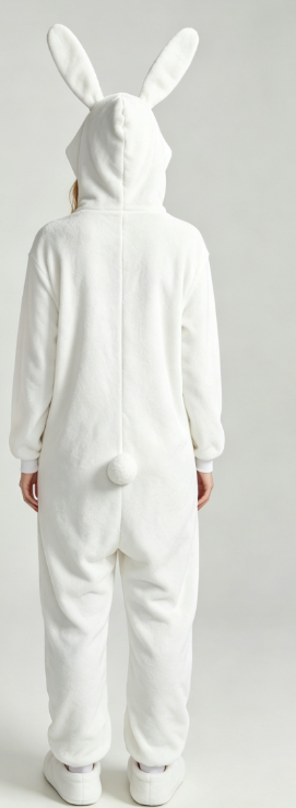 Rabbit long ear solid color jumpsuit parent-child outfit adult home wear children's pajamas